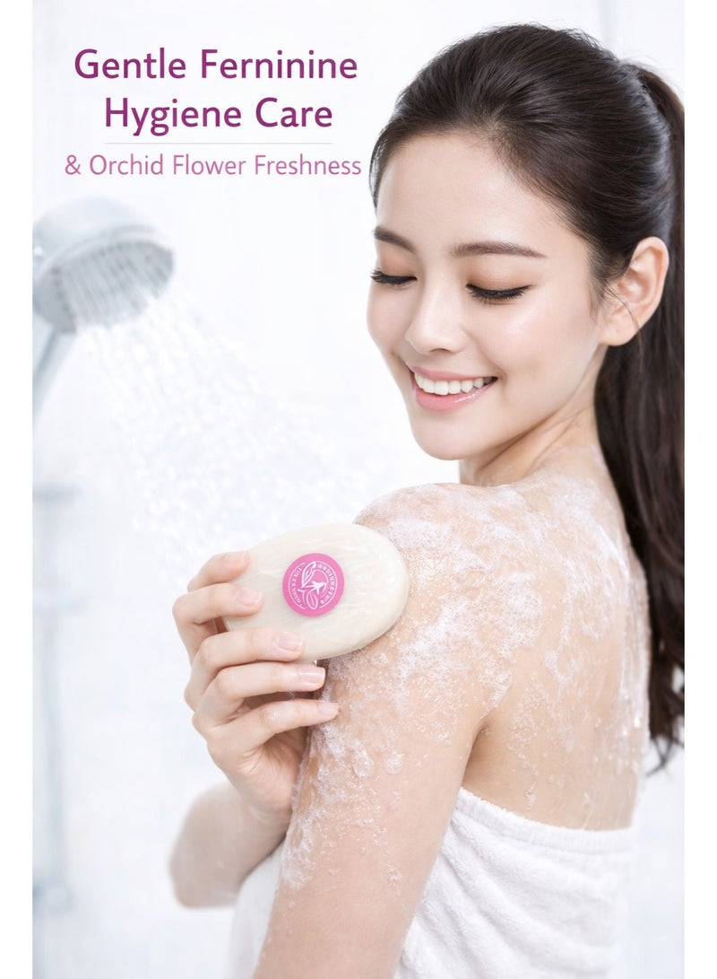 bio-body BIO BODY Feminine Bar Soap with Orchid Flower Fragrance – pH Balanced Gentle Intimate Cleanser 100gm - Image 3